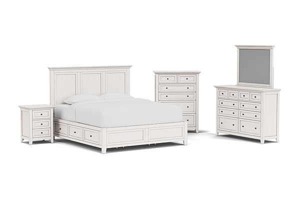 San Mateo 5-Piece White King Storage Bedroom Set